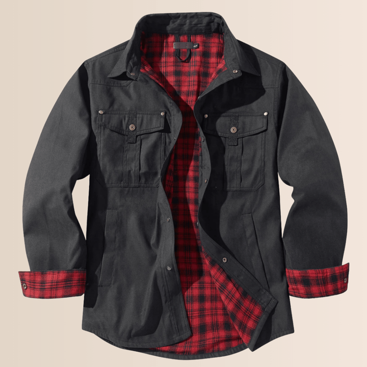 Shacket with snap buttons and chest pockets for men