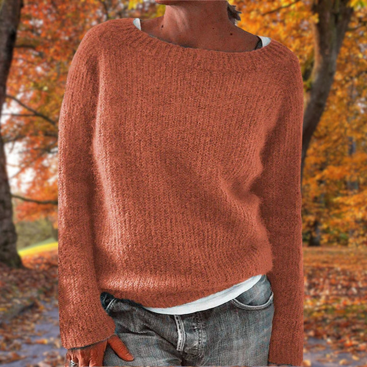 Strikket Sweater Med Rund Hals