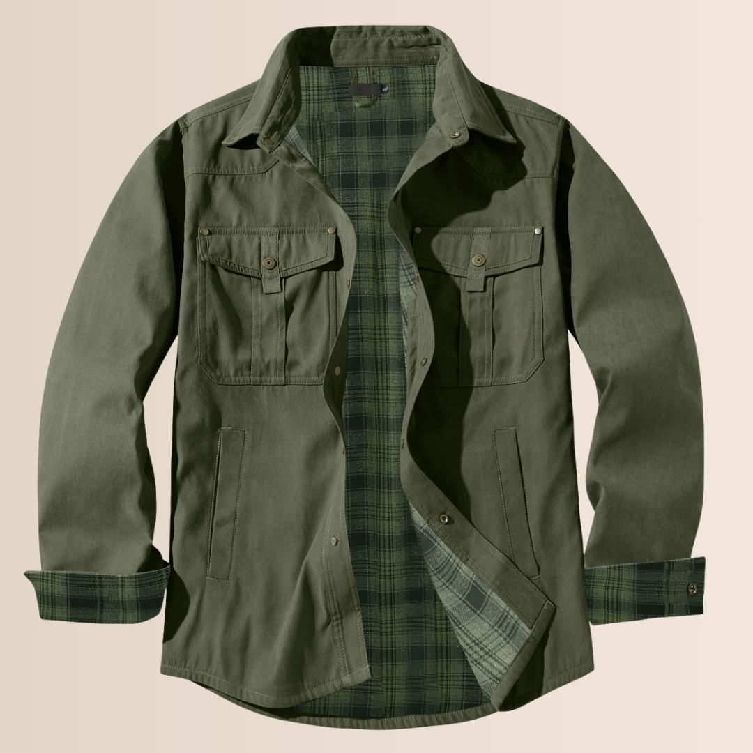 Shacket with snap buttons and chest pockets for men
