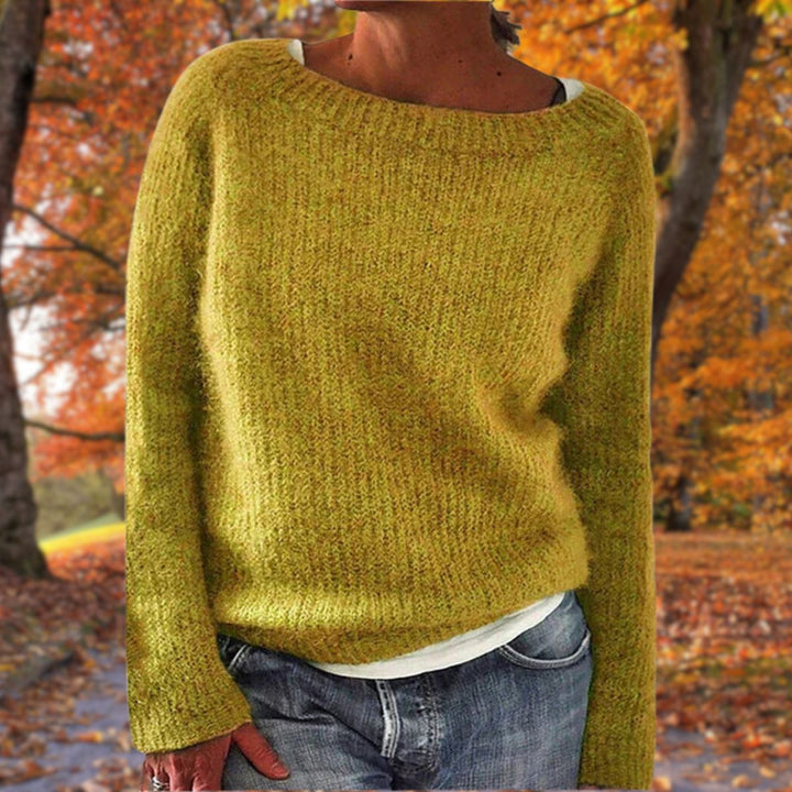 Strikket Sweater Med Rund Hals