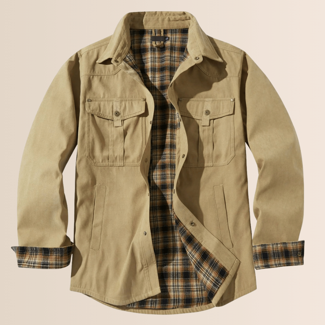 Shacket with snap buttons and chest pockets for men