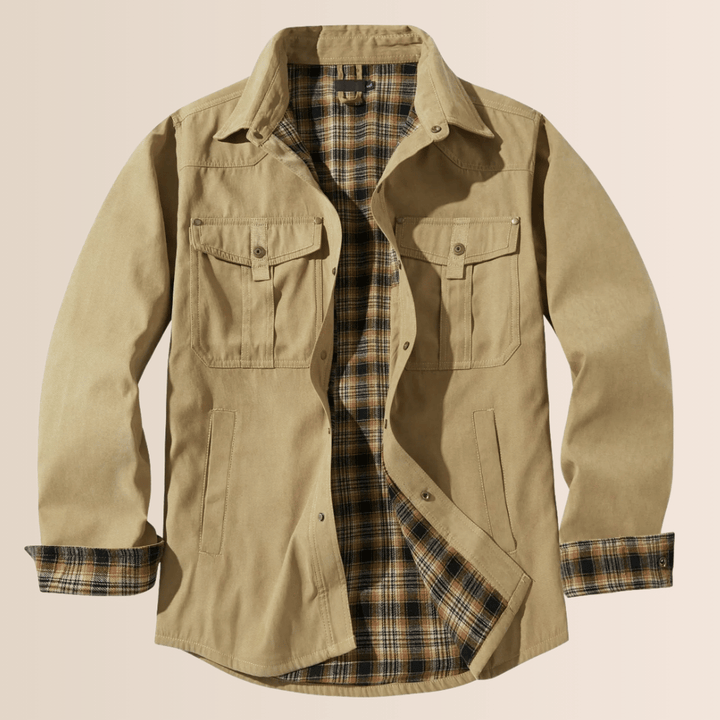Shacket with snap buttons and chest pockets for men