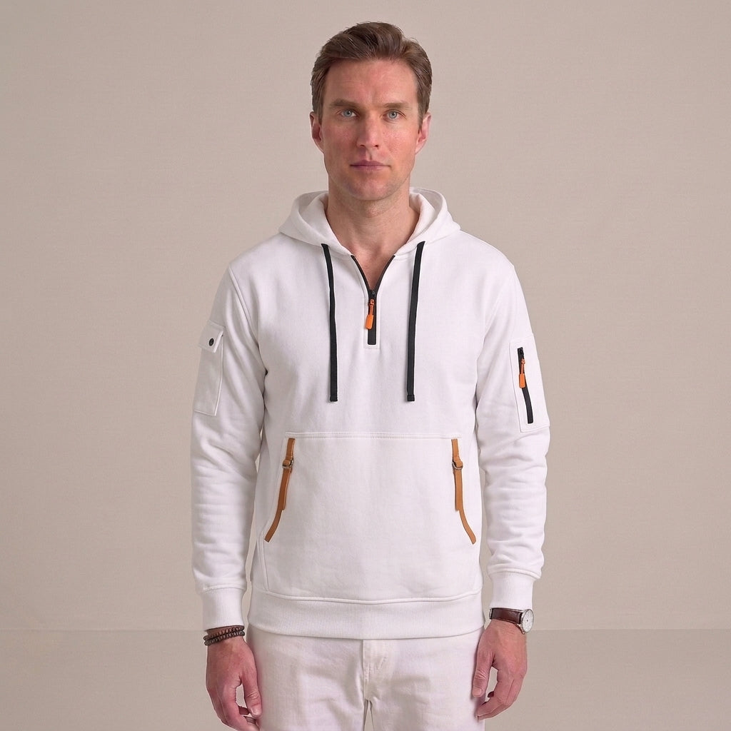 Men’s hoodie with a short zipper