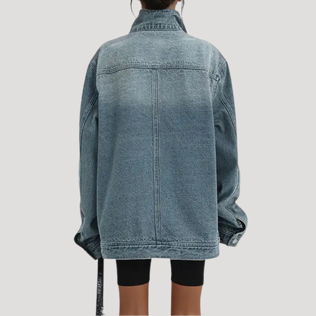 Oversized denim jacket for women