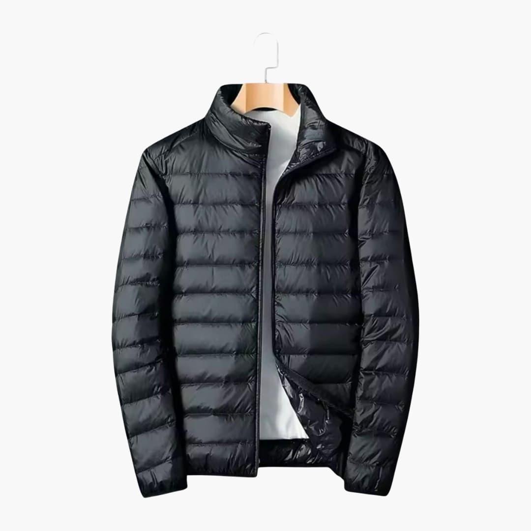 Warm quilted winter jacket for men