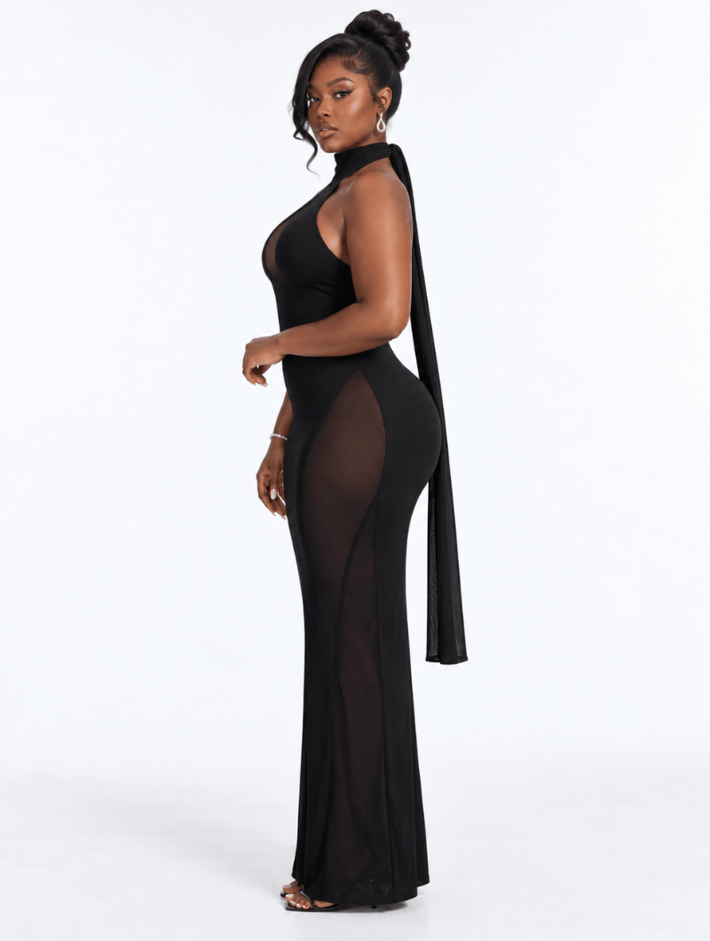 Figure-hugging maxi dress with an hourglass design for women