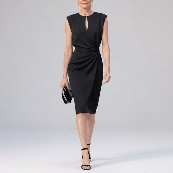 Wrinkled midi dress for women