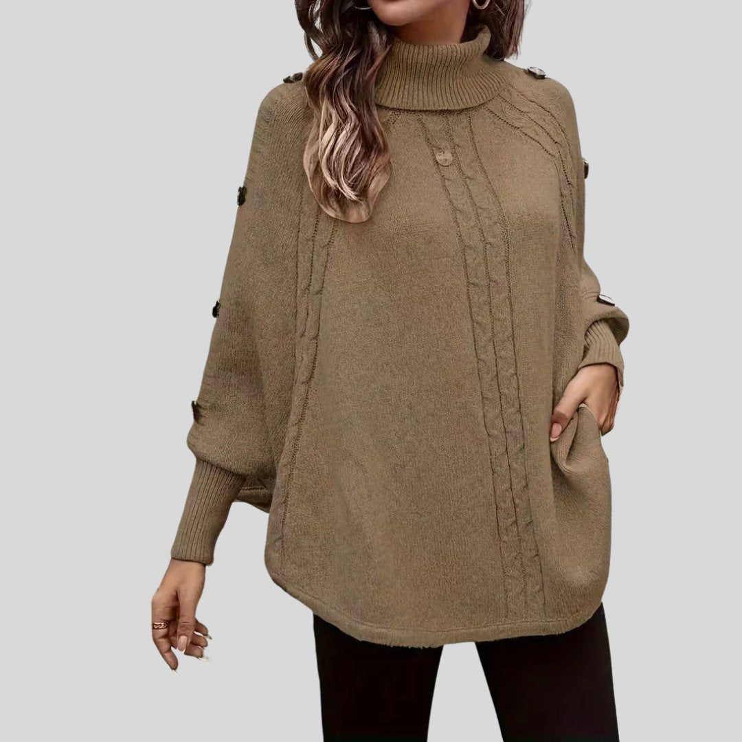 Cable-Knit Turtleneck Sweater for Women