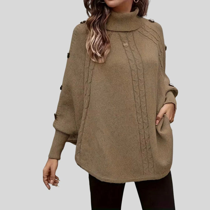 Cable-Knit Turtleneck Sweater for Women