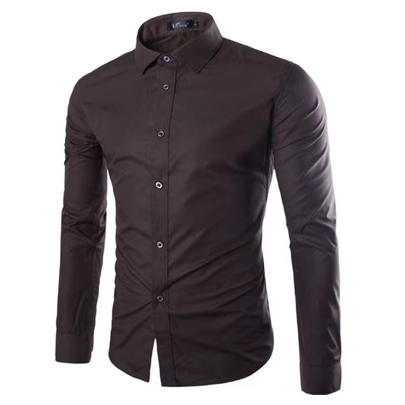 Slim Fit Skjorte med Spids Krave til Herrer