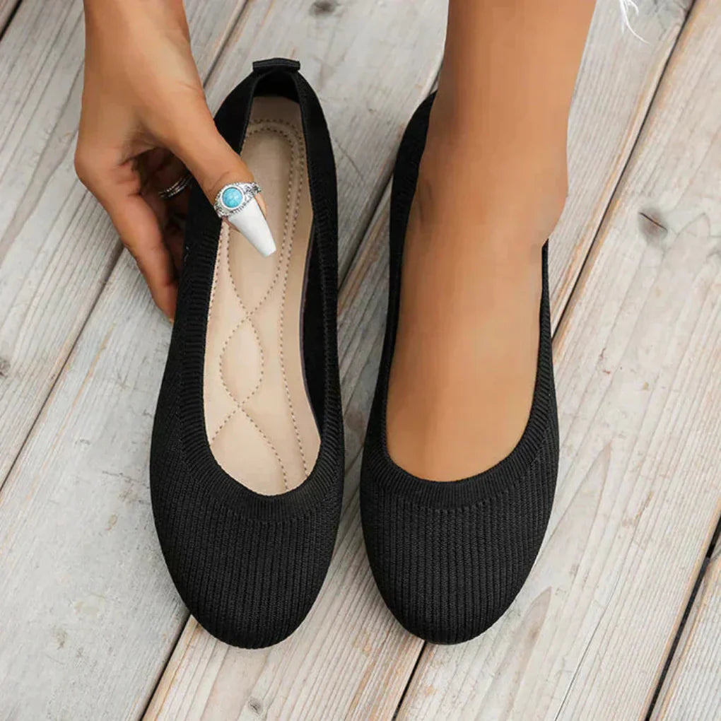 Komfortable Strikkede Ballerina Sko