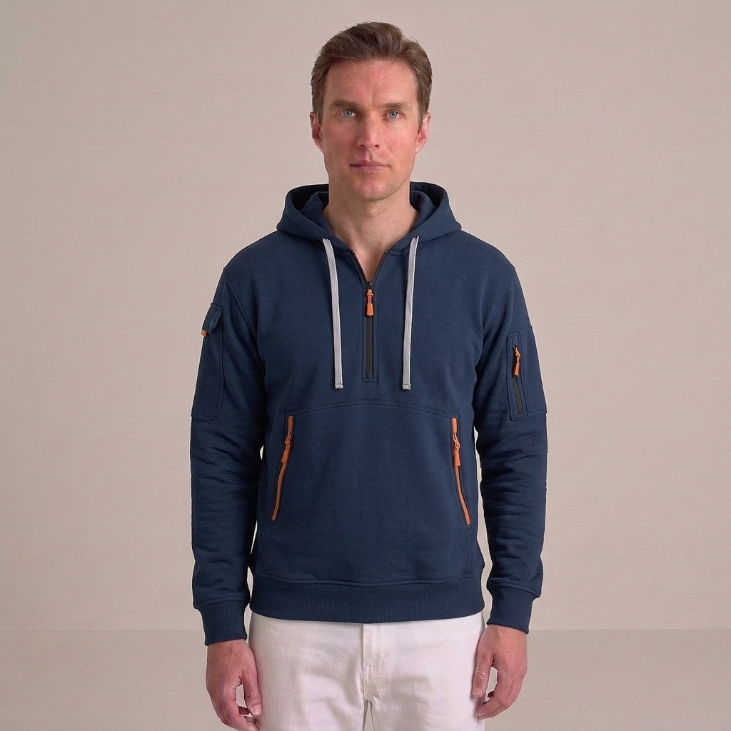 Men’s hoodie with a short zipper