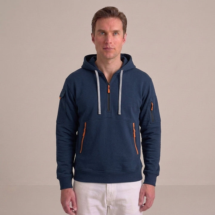 Men’s hoodie with a short zipper