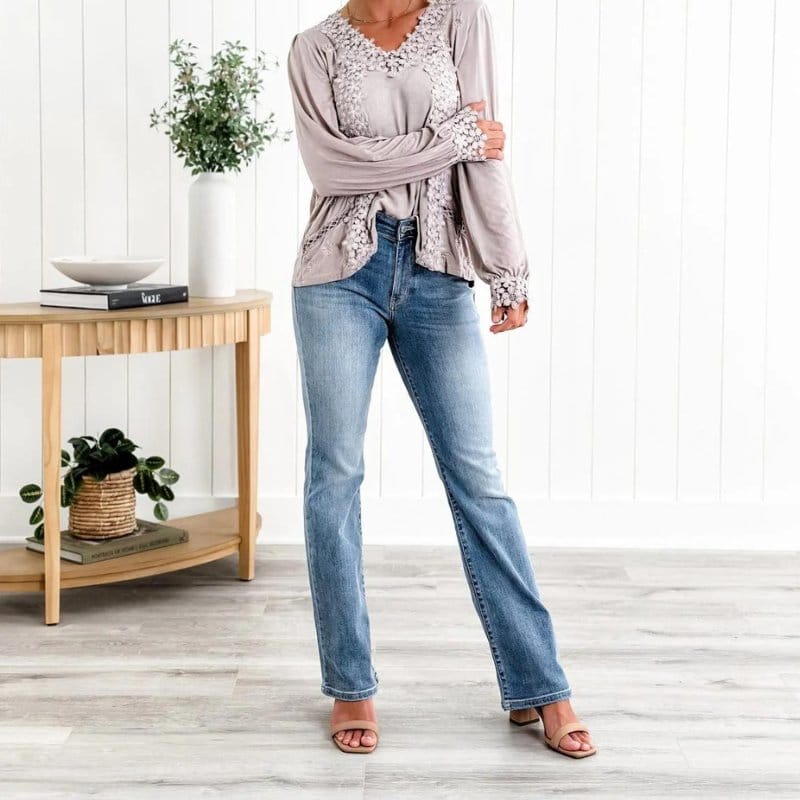 Højtaljede Jeans Med Bootcut Pasform