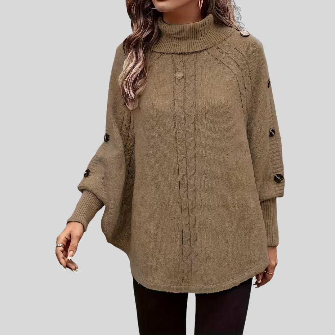 Cable-Knit Turtleneck Sweater for Women