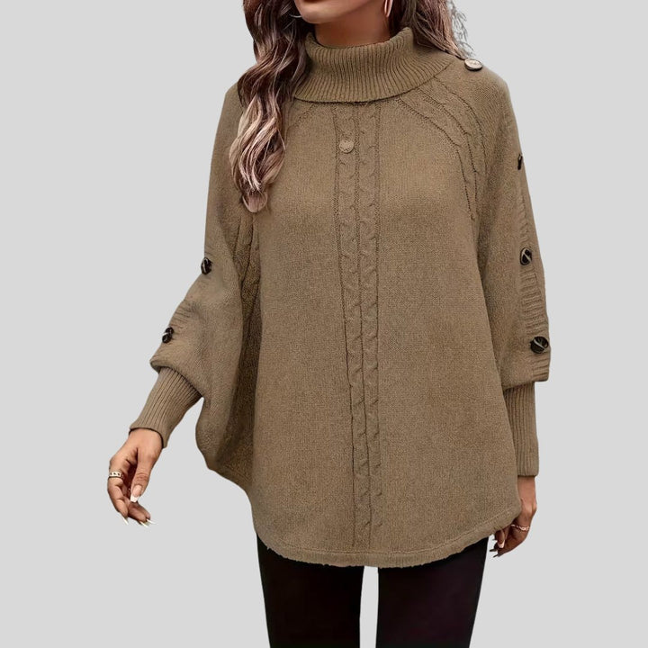 Cable-Knit Turtleneck Sweater for Women