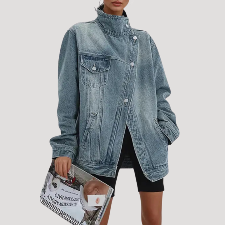 Oversized denim jacket for women