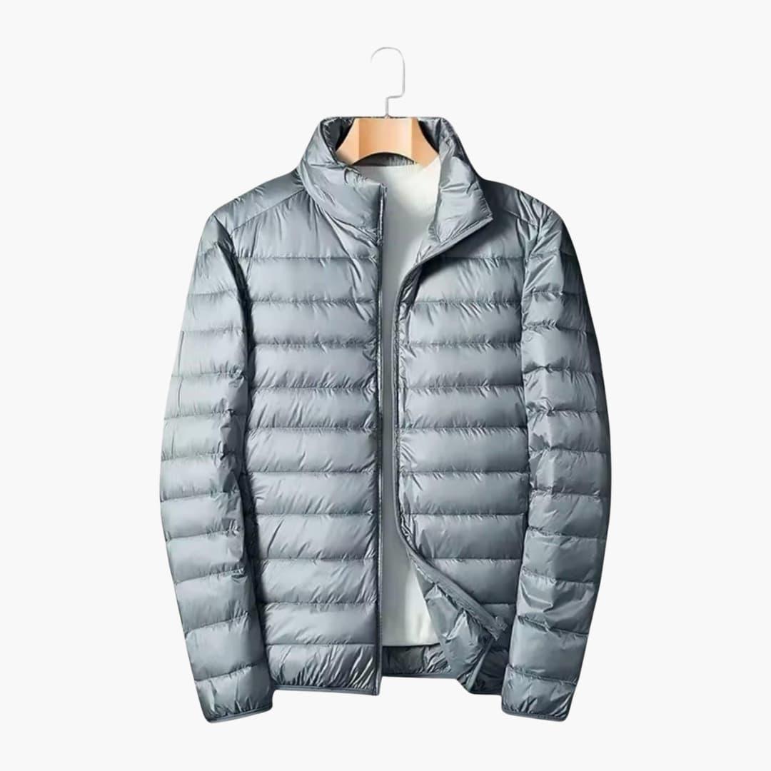 Warm quilted winter jacket for men