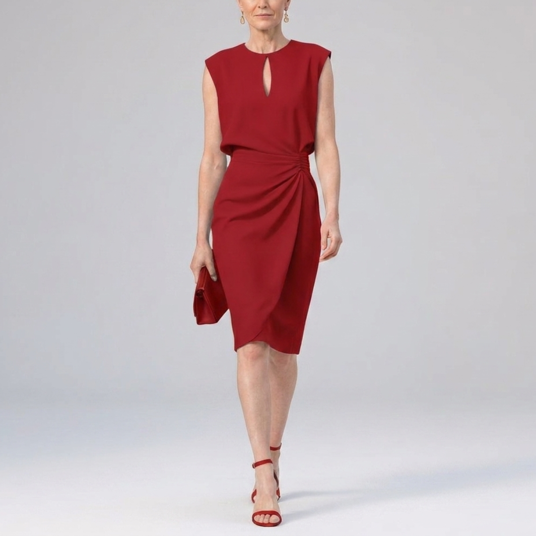 Wrinkled midi dress for women