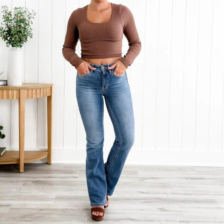 Højtaljede Jeans Med Bootcut Pasform