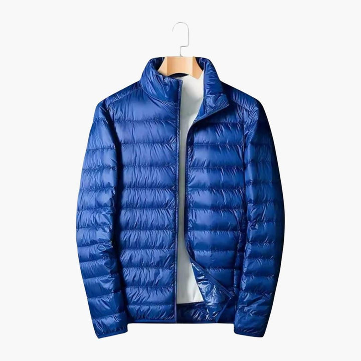 Warm quilted winter jacket for men