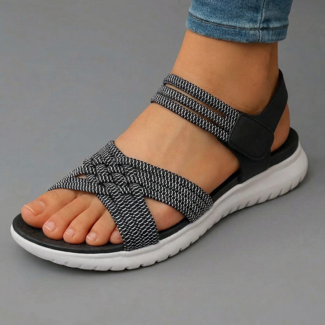 Flade Sandaler Med Krydsremme