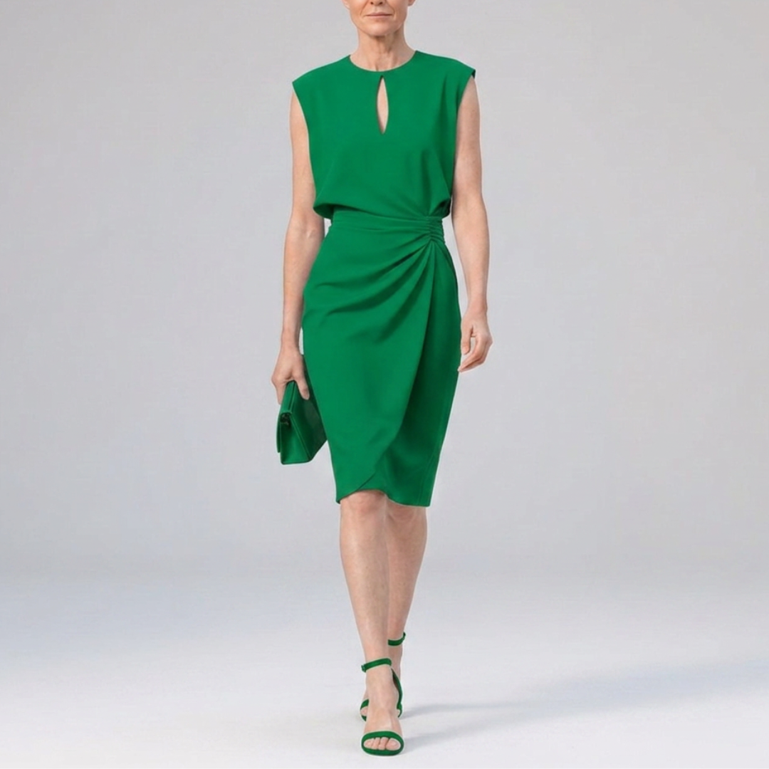 Wrinkled midi dress for women