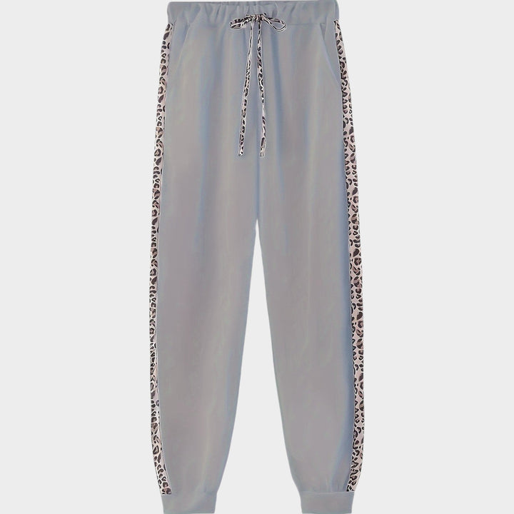 Dame-sæt i leopardprint med hætte, 2 dele
