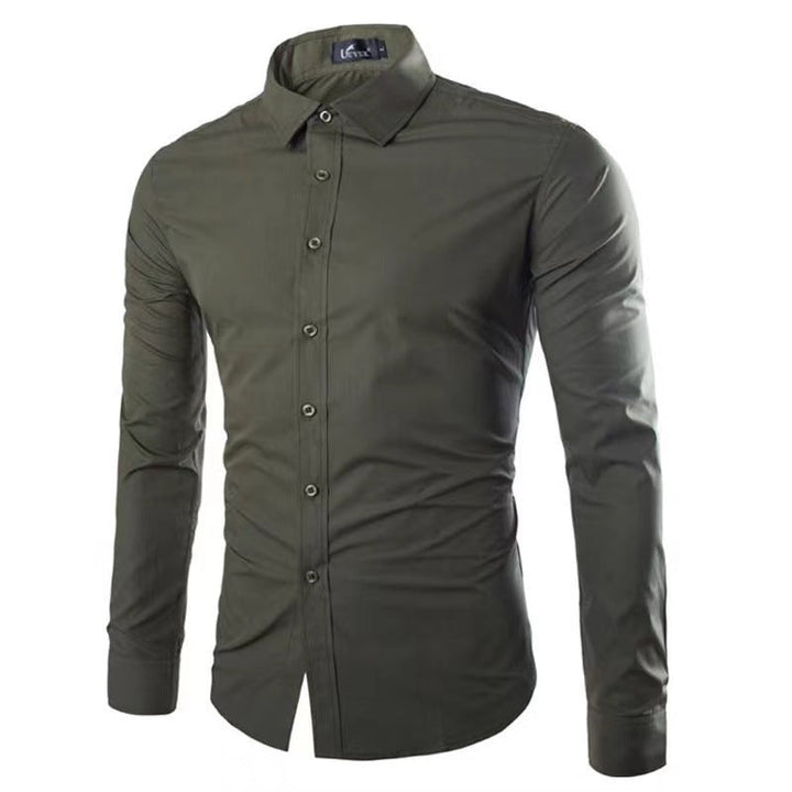 Slim Fit Skjorte med Spids Krave til Herrer