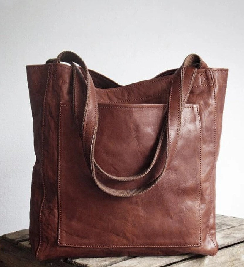 Struktureret dame-shopper med lynlås og blødt for