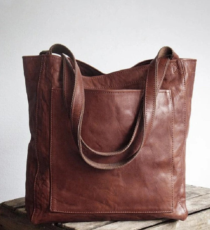 Struktureret dame-shopper med lynlås og blødt for
