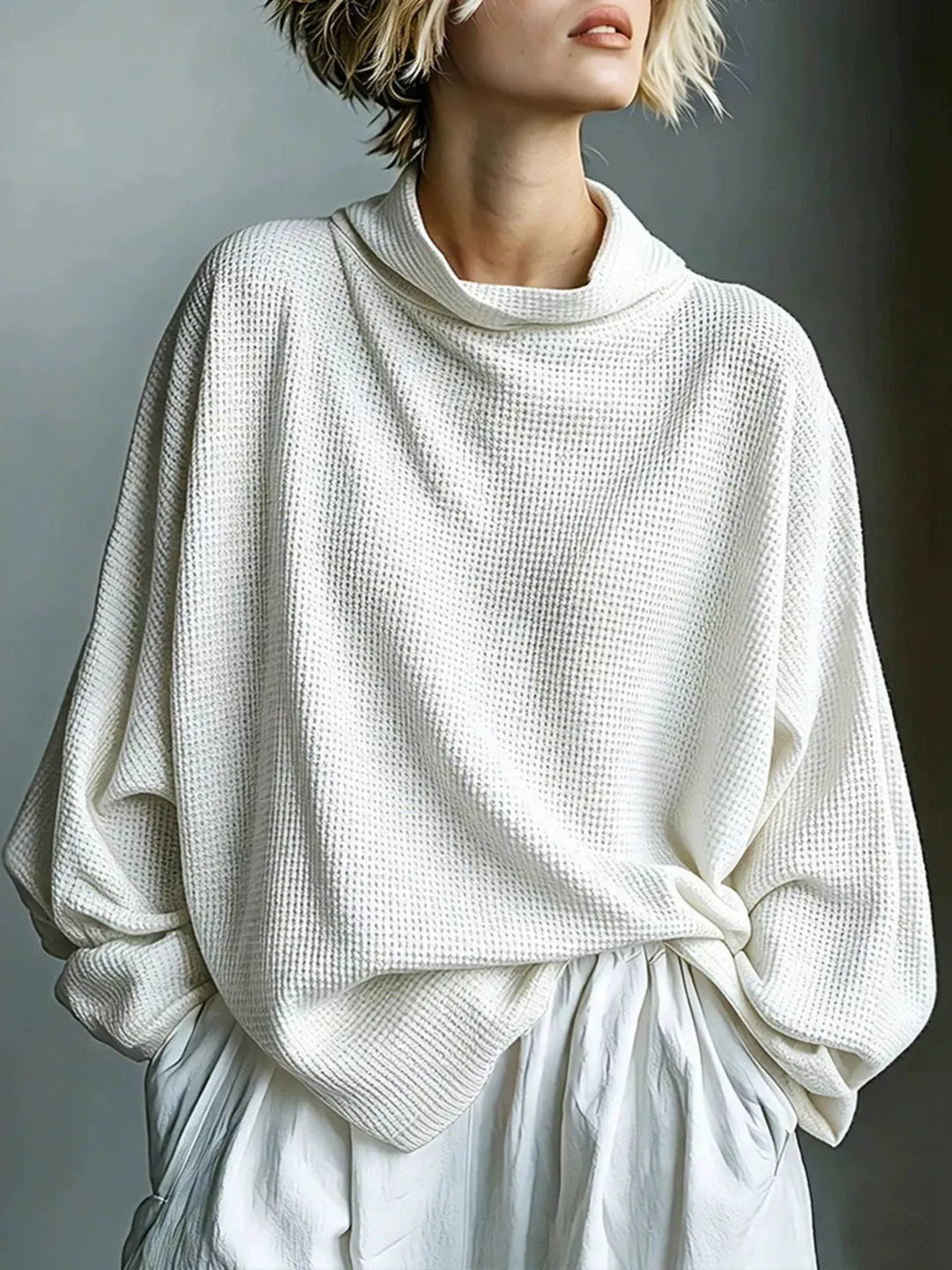 Textured Top with Mock Neck for Men