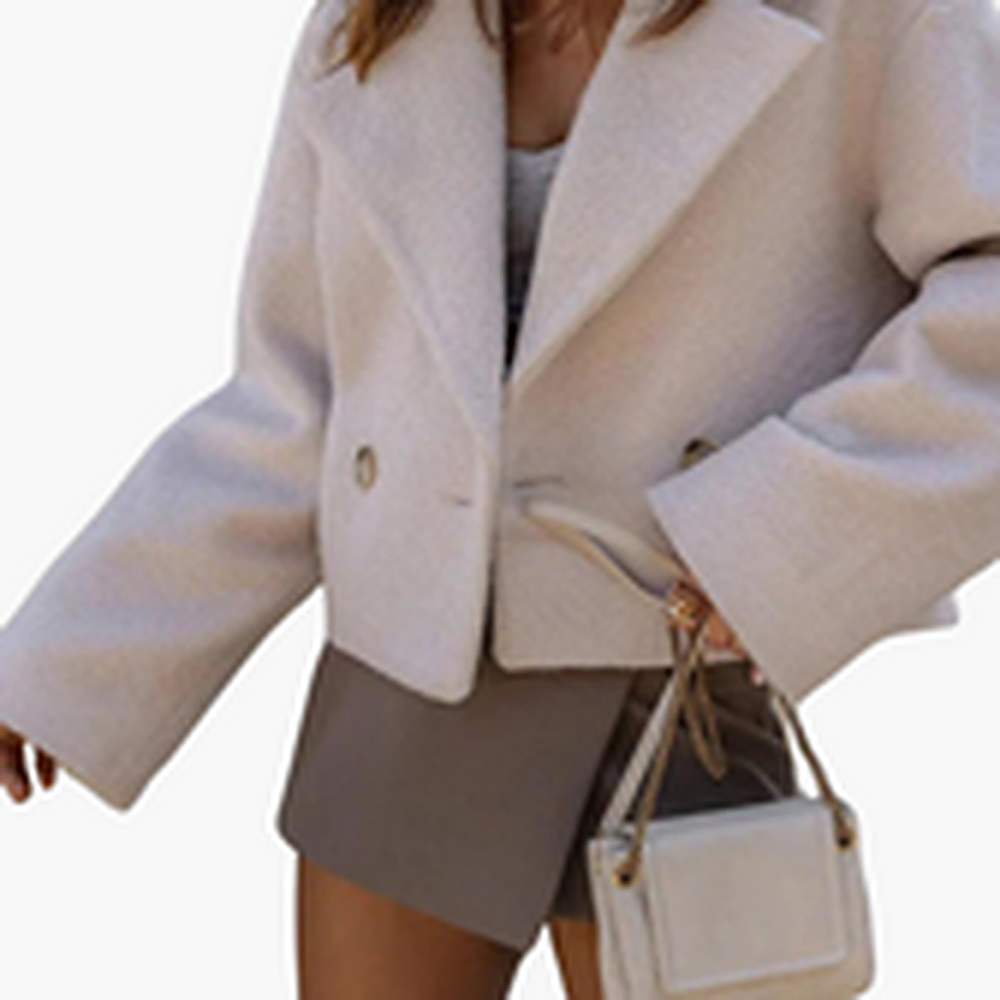 Short leather jacket for women