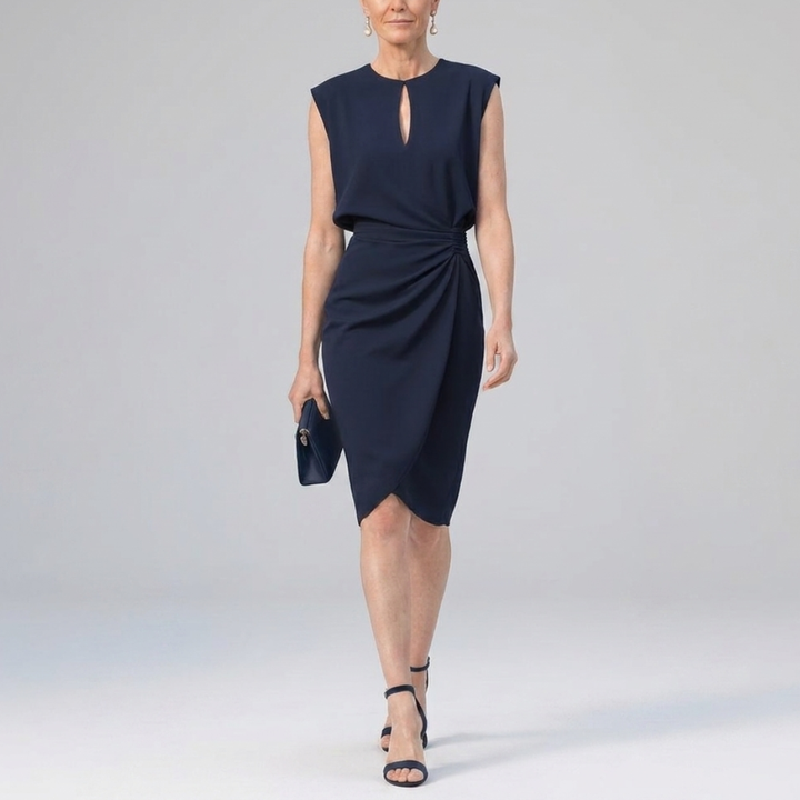 Wrinkled midi dress for women