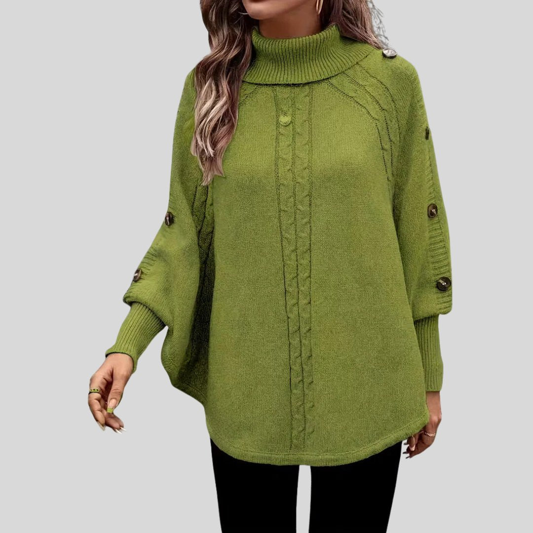 Cable-Knit Turtleneck Sweater for Women