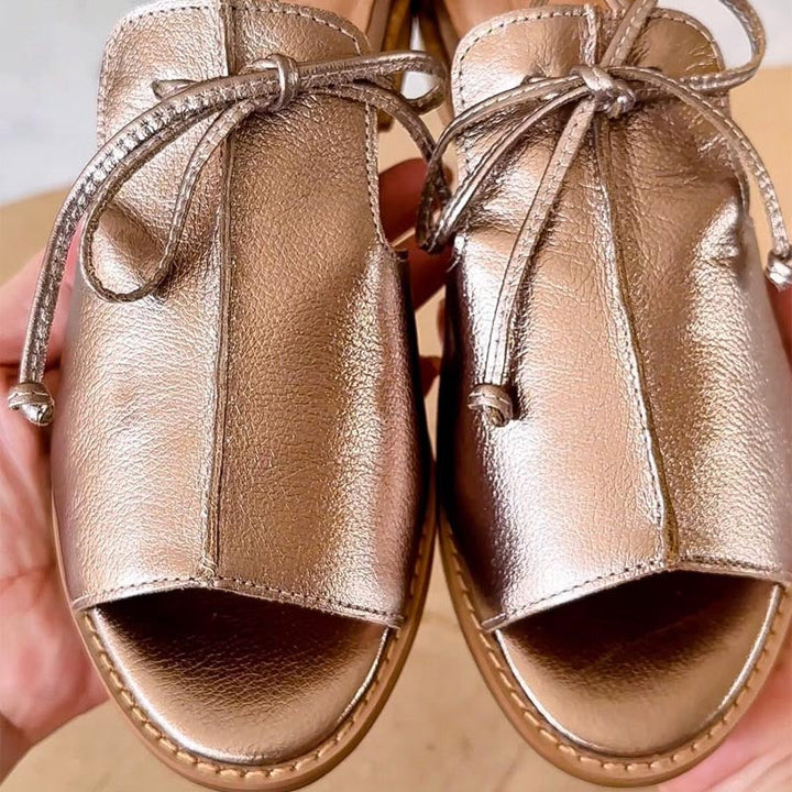 Sandaler i Læder med Stropper til Kvinder