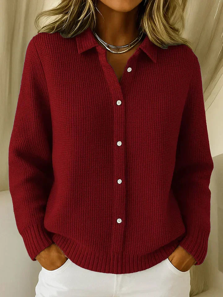 Strikket Skjorte Cardigan Dame