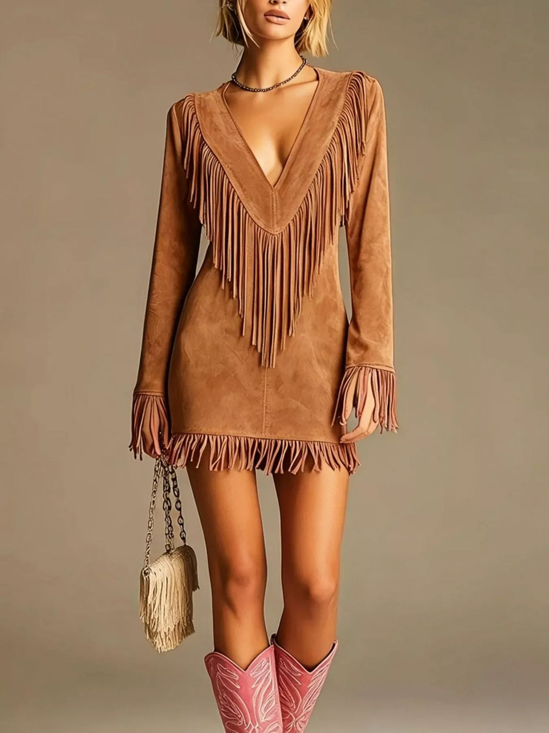 Women's Fringe Mini Dress