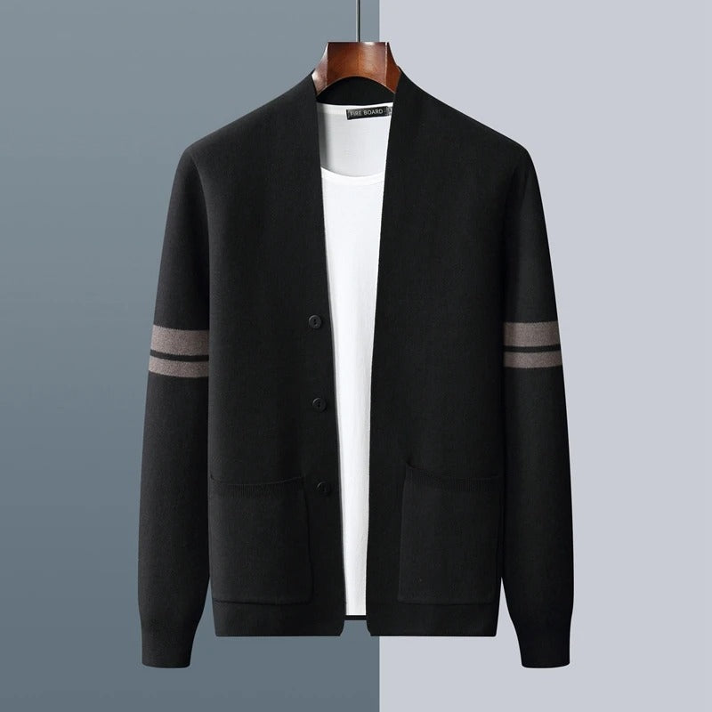 Cardigan med stribeærmer
