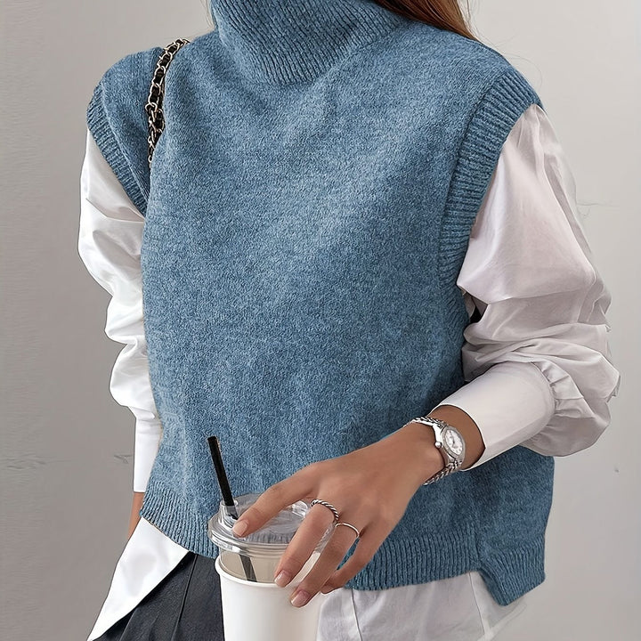 High-Neck Knit Vest for Women