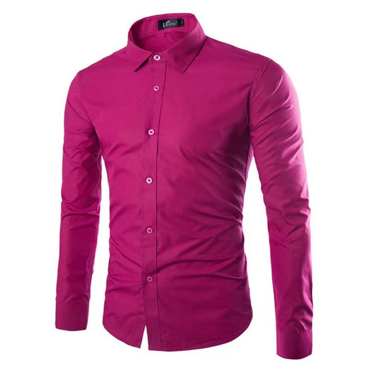 Slim Fit Skjorte med Spids Krave til Herrer