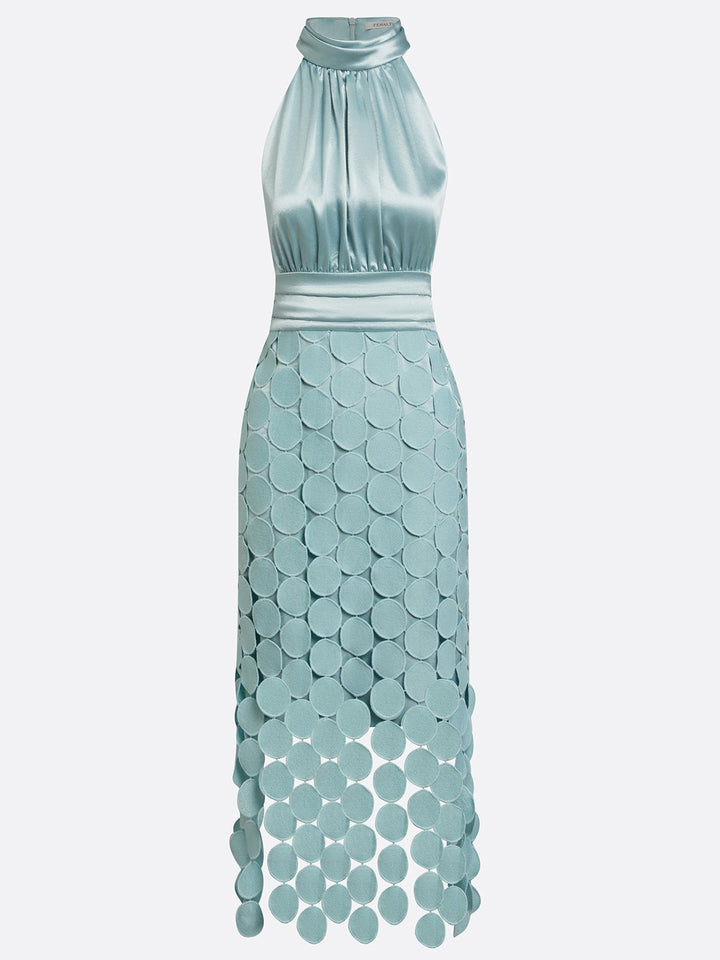 Satin Halterneck Midikjole til Kvinder