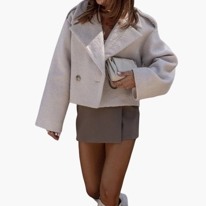Short leather jacket for women