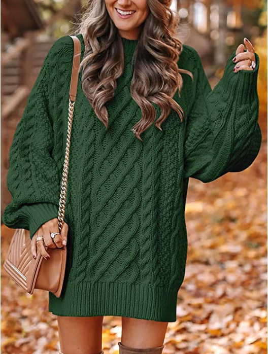 Oversized cable-knit sweater for women