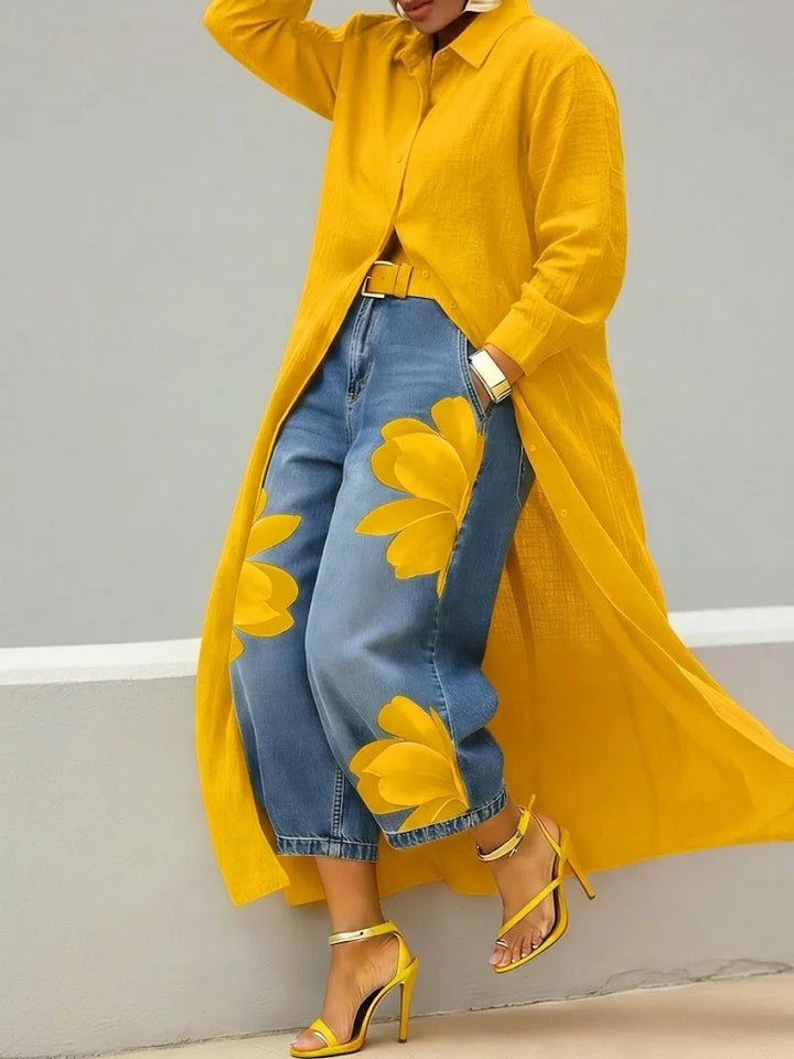 Shirt dress and jeans set for women