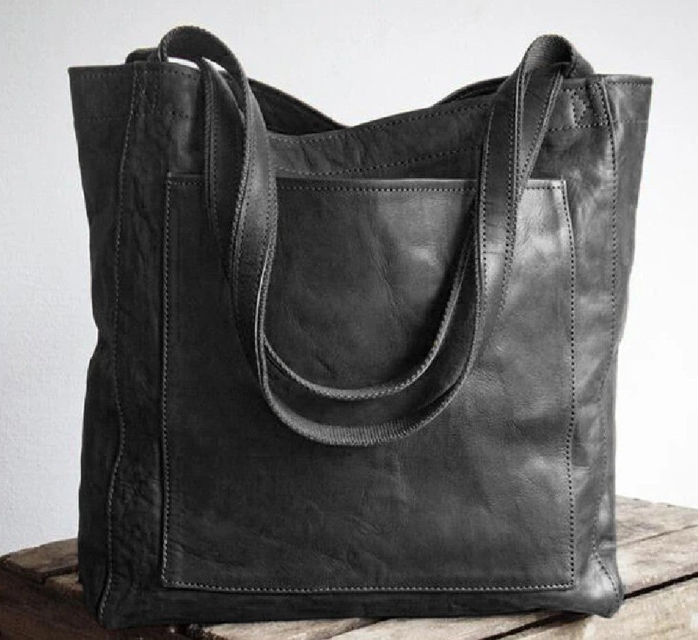 Struktureret dame-shopper med lynlås og blødt for
