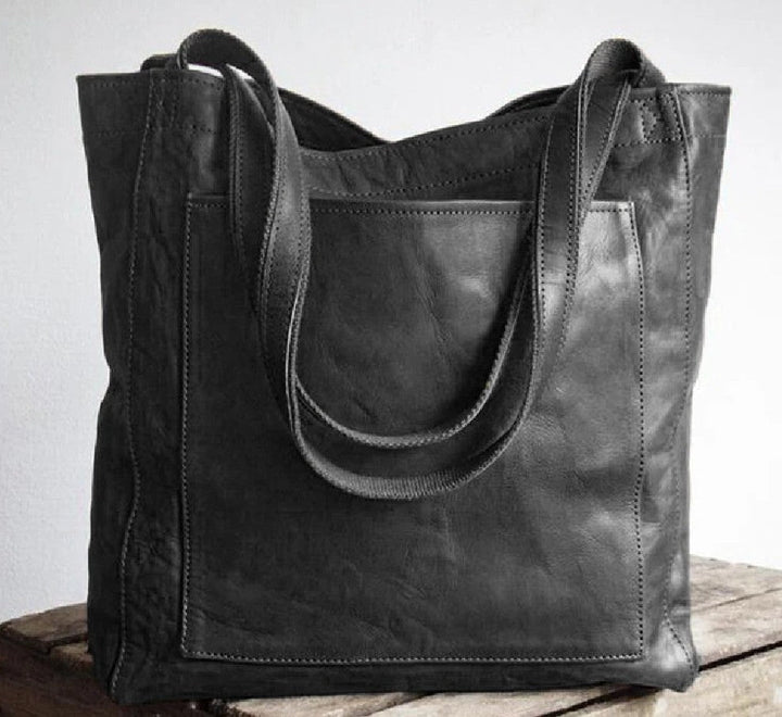 Struktureret dame-shopper med lynlås og blødt for