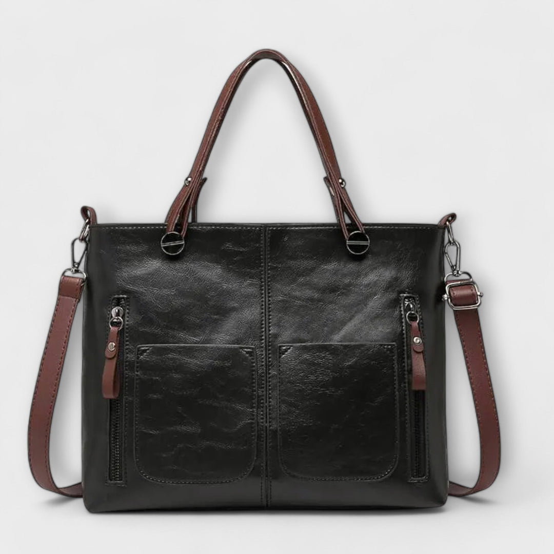 Women's Spacious Leather Tote Bag with Handles