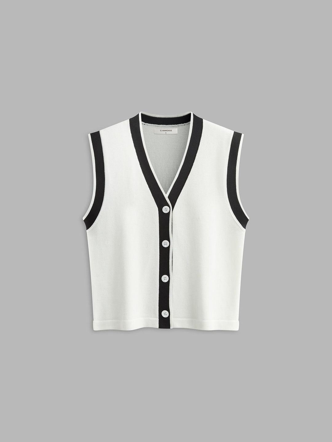 Knit Vest with Contrasting Details for Women