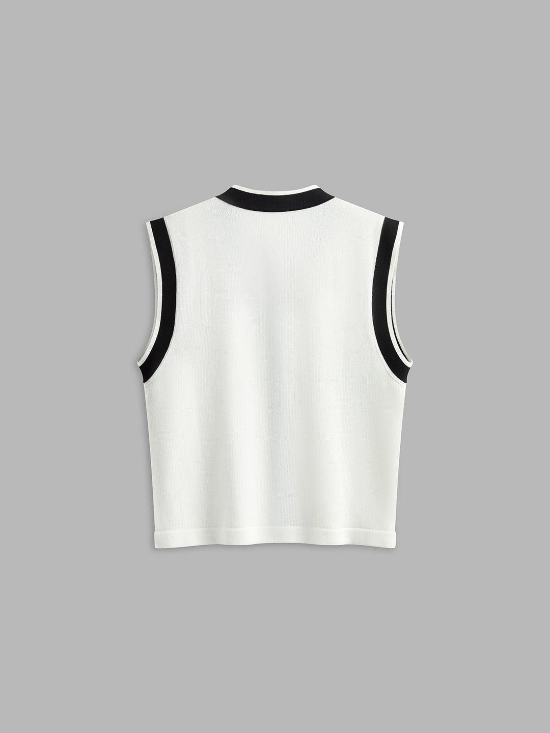 Knit Vest with Contrasting Details for Women